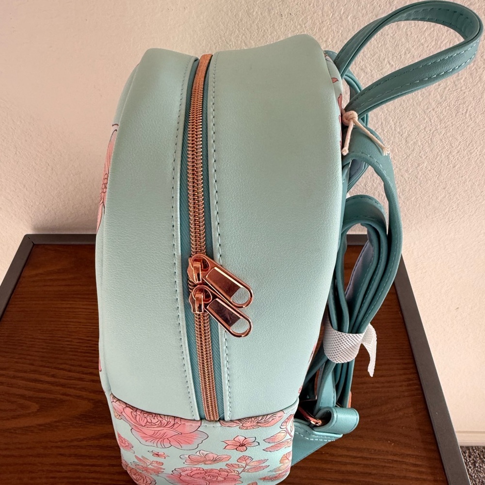 NWT Disney Cinderella Blue and Pink Floral Loungefly Backpack - Picture 3 of 5